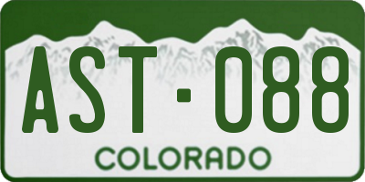 CO license plate AST088