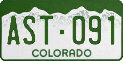 CO license plate AST091