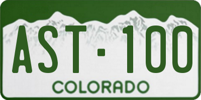 CO license plate AST100