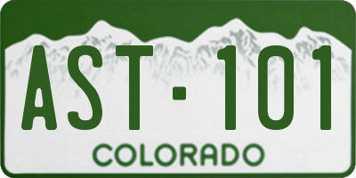 CO license plate AST101