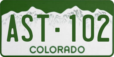 CO license plate AST102