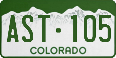 CO license plate AST105