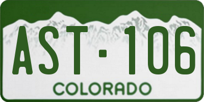 CO license plate AST106