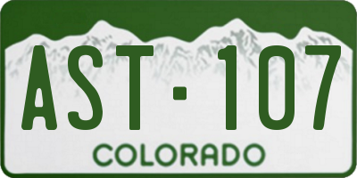 CO license plate AST107