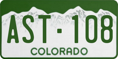 CO license plate AST108