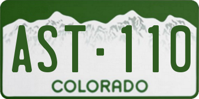 CO license plate AST110