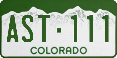 CO license plate AST111