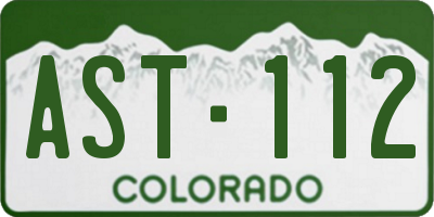 CO license plate AST112