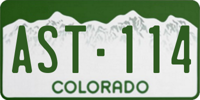 CO license plate AST114