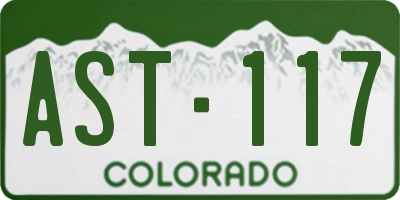 CO license plate AST117