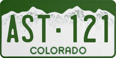 CO license plate AST121