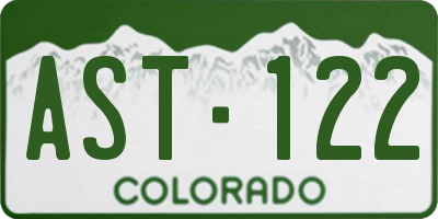 CO license plate AST122