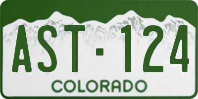 CO license plate AST124