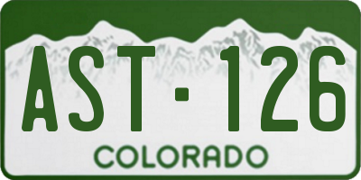 CO license plate AST126