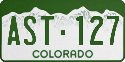 CO license plate AST127