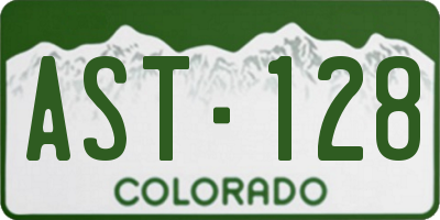 CO license plate AST128