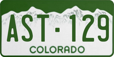 CO license plate AST129