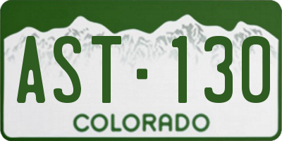 CO license plate AST130