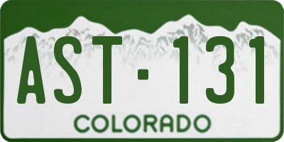 CO license plate AST131