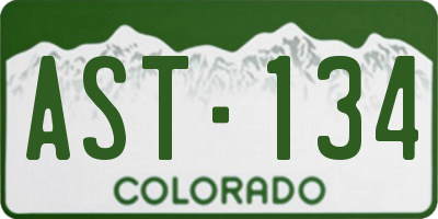 CO license plate AST134