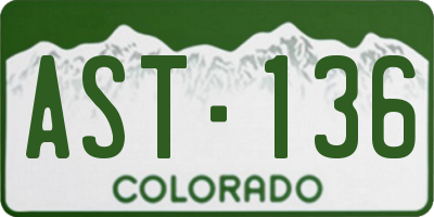 CO license plate AST136