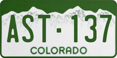 CO license plate AST137
