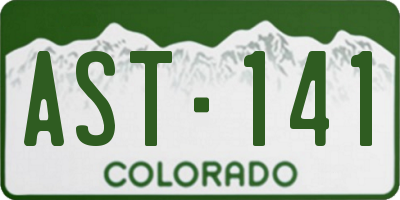 CO license plate AST141