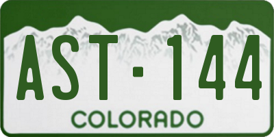 CO license plate AST144