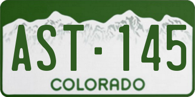CO license plate AST145
