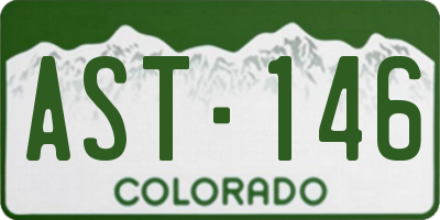 CO license plate AST146