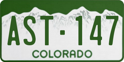 CO license plate AST147