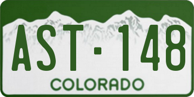 CO license plate AST148