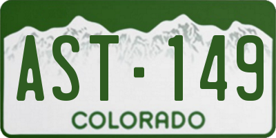 CO license plate AST149