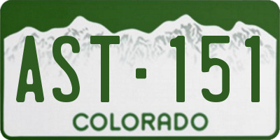 CO license plate AST151