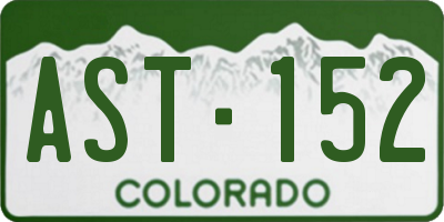 CO license plate AST152