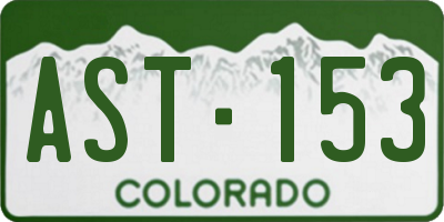 CO license plate AST153