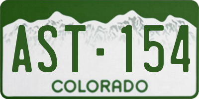 CO license plate AST154