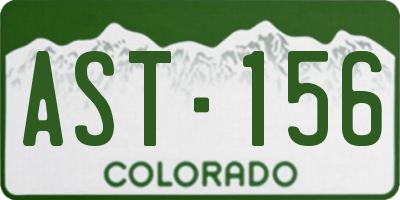 CO license plate AST156