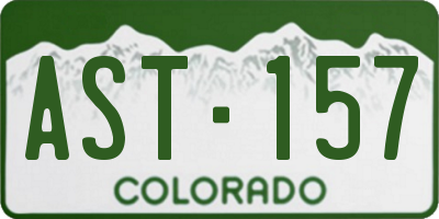 CO license plate AST157