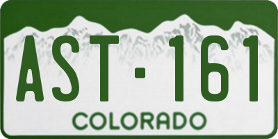 CO license plate AST161