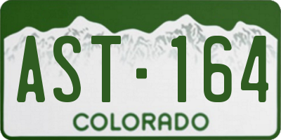 CO license plate AST164