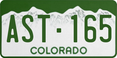 CO license plate AST165