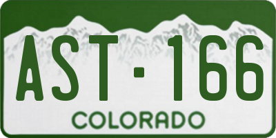 CO license plate AST166