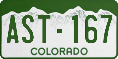 CO license plate AST167