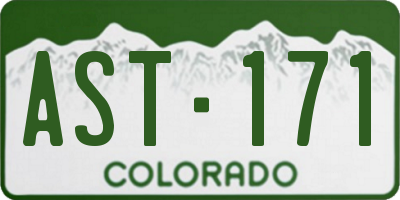 CO license plate AST171