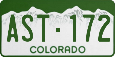 CO license plate AST172