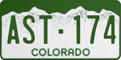 CO license plate AST174