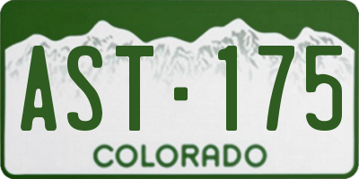 CO license plate AST175