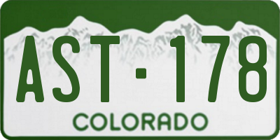 CO license plate AST178