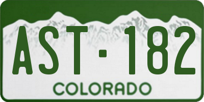 CO license plate AST182